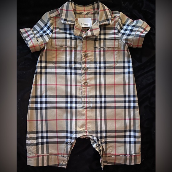 Burberry Vintage Check Stretch Cotton PlaySuit - Picture 4 of 5